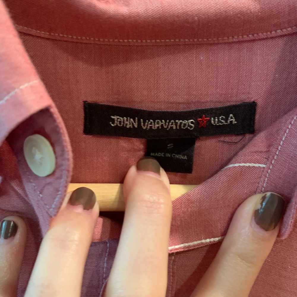 John Varvatos salmon men’s button Down - Picture 2 of 5